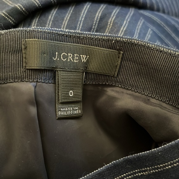 J. Crew Blue Pin Stripe Wool Blend Skirt 0 - Picture 6 of 8